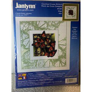 Janlynn Wings Counted Cross Stitch Kit 13-283 Monarch Butterfly 14"x14" USA